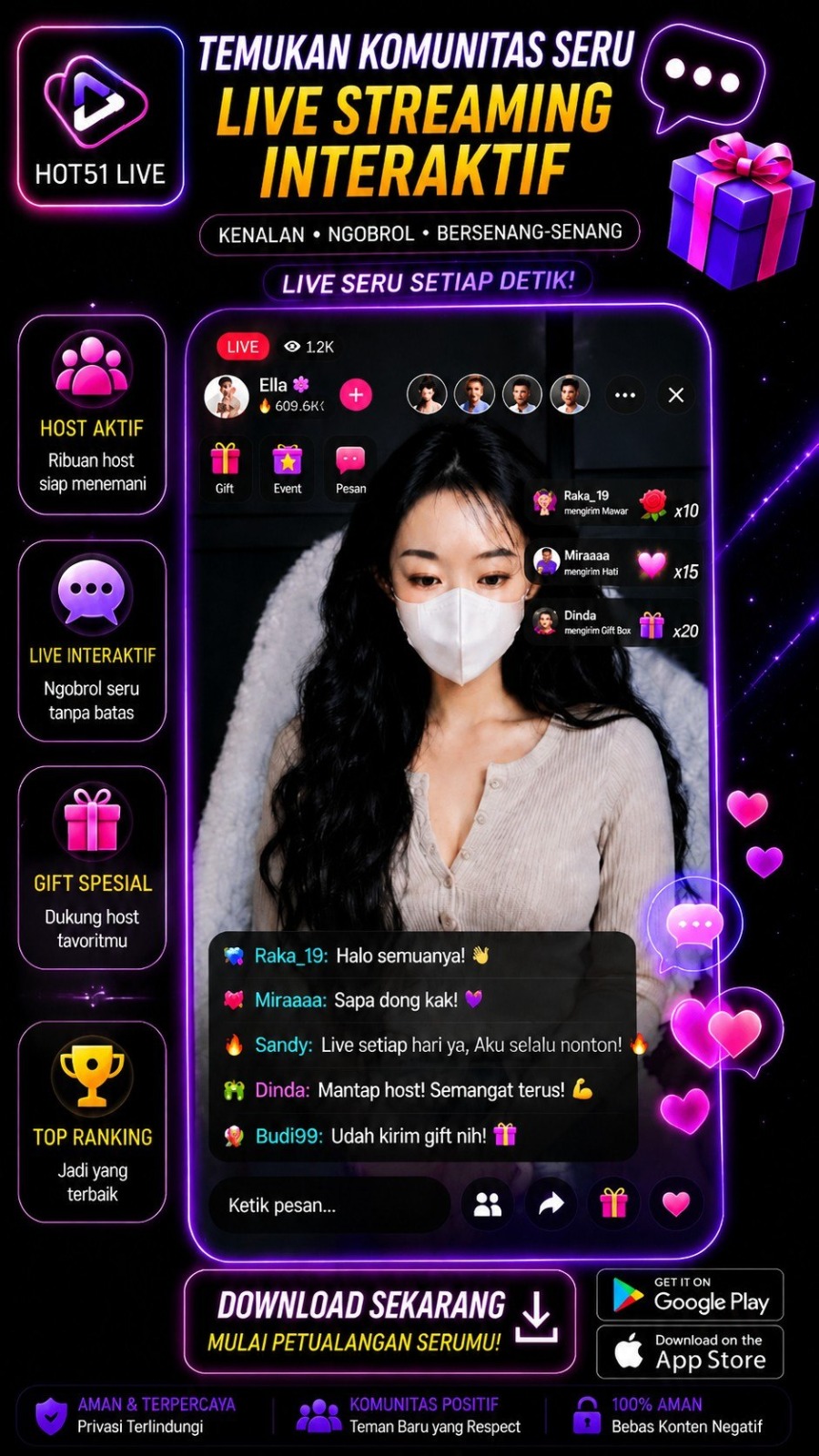 Komunitas live streaming interaktif Hot51 Live